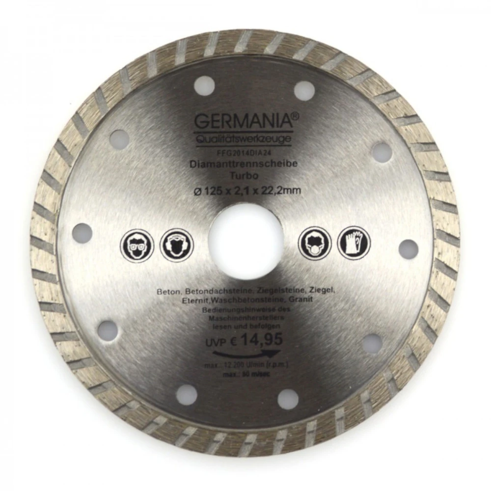 Diamanttrennscheibe 125x2,1x22,2mm Turbo Granit Beton Stein Trennscheibe 3 Diamanttrennscheibe 125x2,1x22,2mm Turbo Granit Beton Stein Trennscheibe