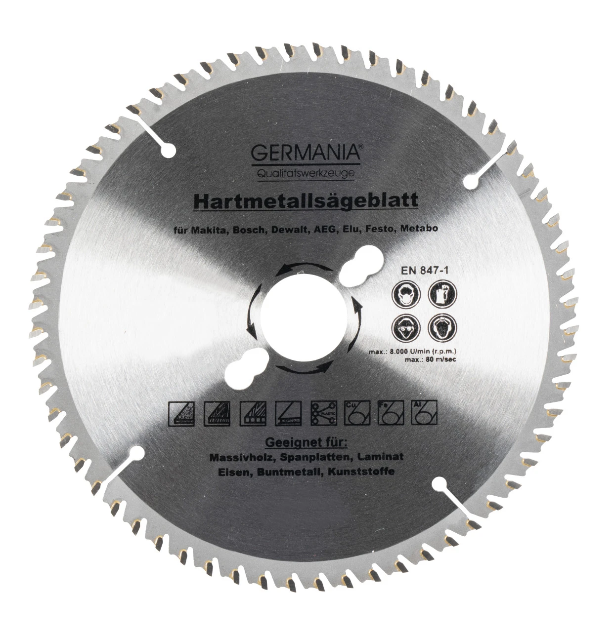 GERMANIA HM Multifunktionssägeblatt Ø 210 Mm Mit 60 Zähnen 3 GERMANIA HM Multifunktionssägeblatt Ø 210 Mm Mit 60 Zähnen