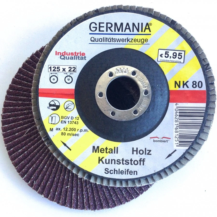 Fächerscheibe 125x22,23 NK80 Bombiert Fächer Schleifscheibe Lamellenscheibe 3 Fächerscheibe 125x22,23 NK80 Bombiert Fächer Schleifscheibe Lamellenscheibe