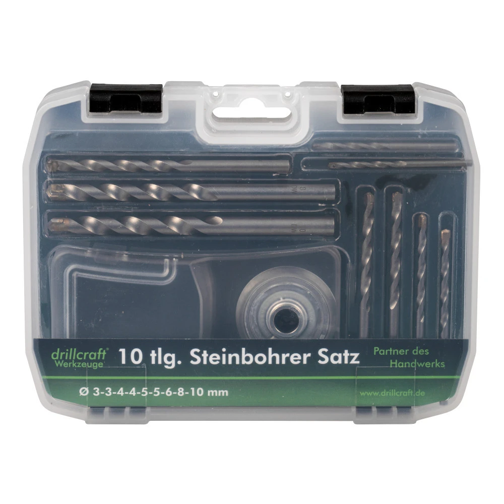 Steinbohrersatz 10-teilig, 3-10 Mm, Mit Bohrstaubfänger 4 Steinbohrersatz 10-teilig, 3-10 Mm, Mit Bohrstaubfänger – Bild 2