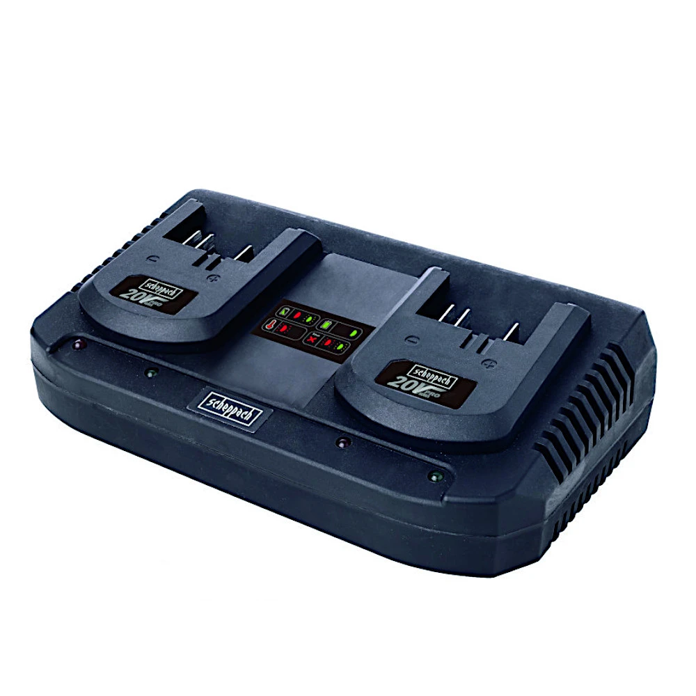 Scheppach Doppelladegerät Für Akkus Der 20 Volt Serie 20ProS 3 Scheppach Doppelladegerät Für Akkus Der 20 Volt Serie 20ProS