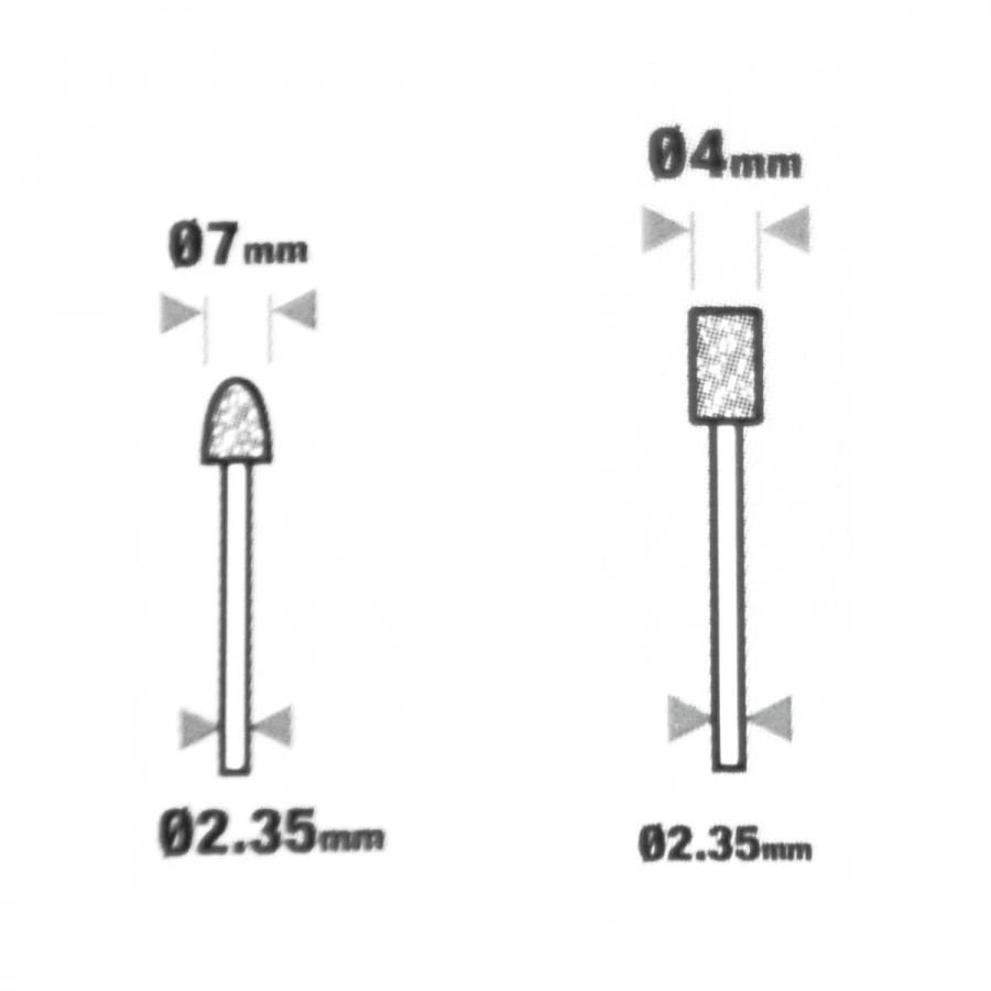 Schleifstein Set 2tlg. Ø2,35mm Aufnahme Silizium Schleifstifte Minischleifer 4 Schleifstein Set 2tlg. Ø2,35mm Aufnahme Silizium Schleifstifte Minischleifer – Bild 2