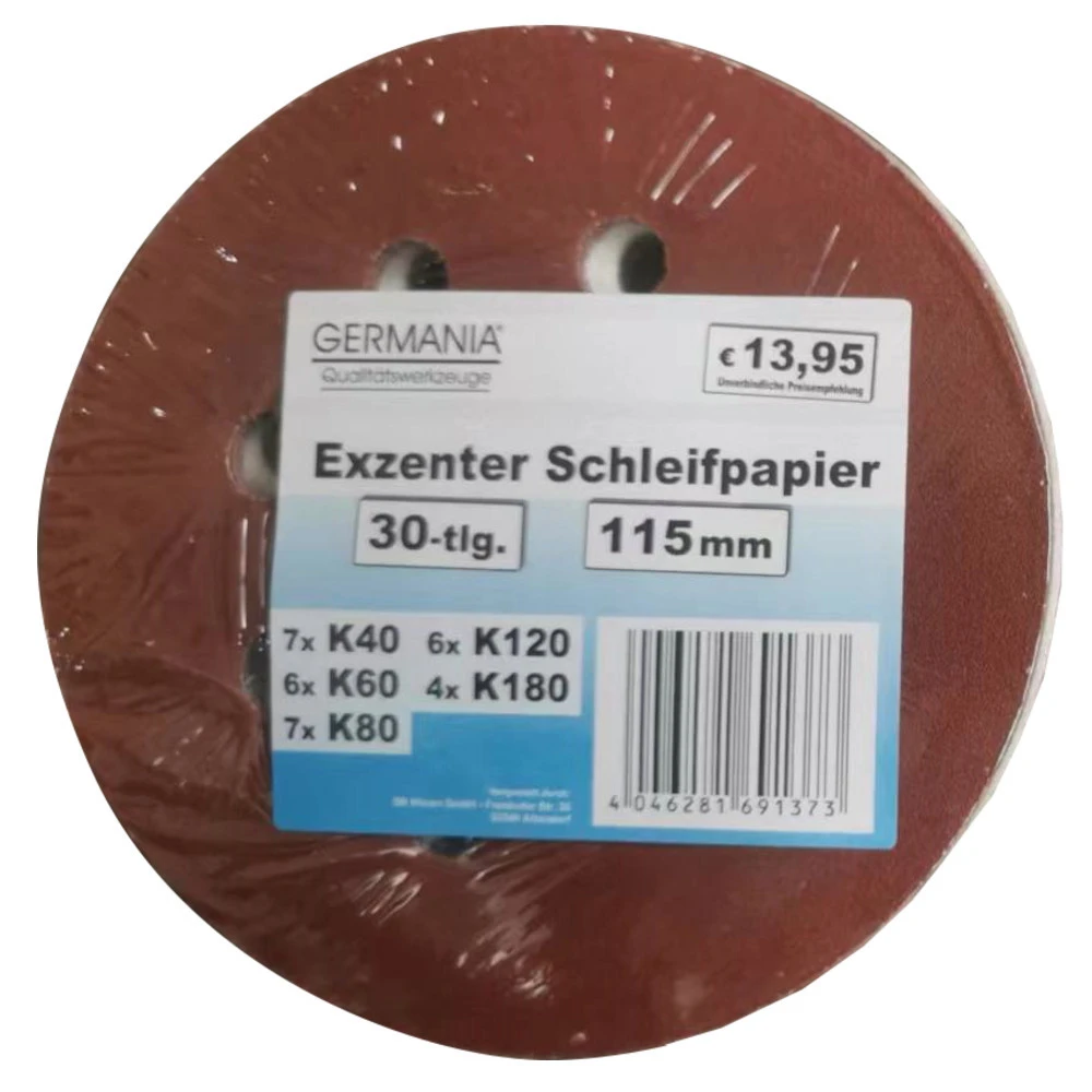 GERMANIA Schleifpapier-Set 115 Mm 30-teilig Von K40-180 Für Exzenterschleifer 3 GERMANIA Schleifpapier-Set 115 Mm 30-teilig Von K40-180 Für Exzenterschleifer