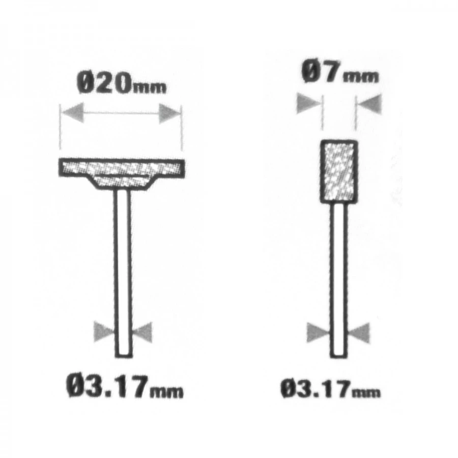 Schleifstein Set 2tlg. Ø3,17mm Aufnahme Silizium Schleifstifte Minischleifer 4 Schleifstein Set 2tlg. Ø3,17mm Aufnahme Silizium Schleifstifte Minischleifer – Bild 2